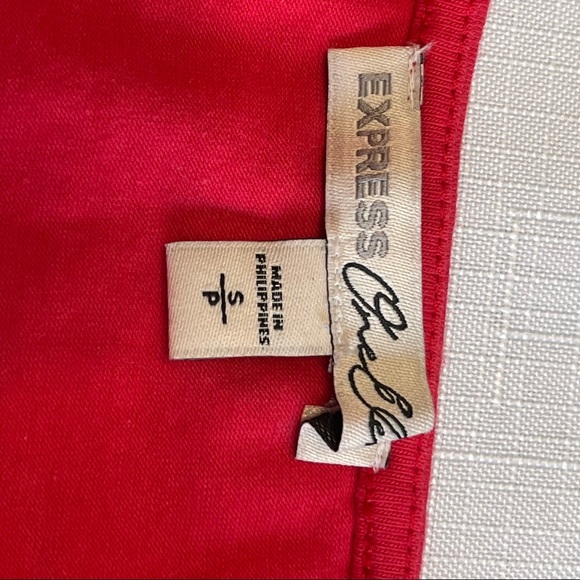 🌟SOLD🌟🌟🌟🌟🌟EXPRESS BODYSUIT thong Deep Open Plunging FRONT collar neck RED - Picture 7 of 7